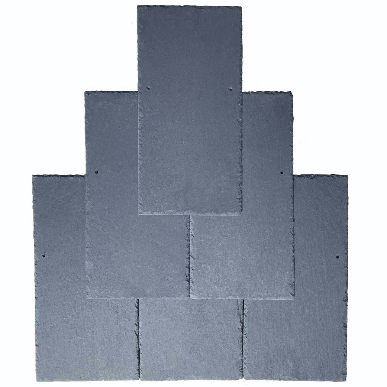 Six Madog Grey roofing slates, with pre drilled holes